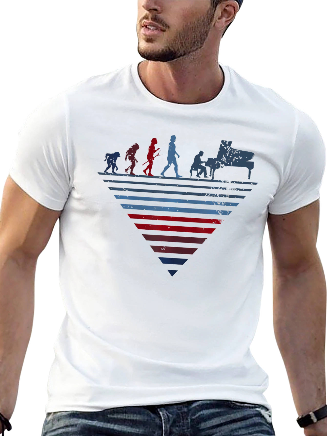 Piano Evolution Graphic Tee - Musician T-Shirt
