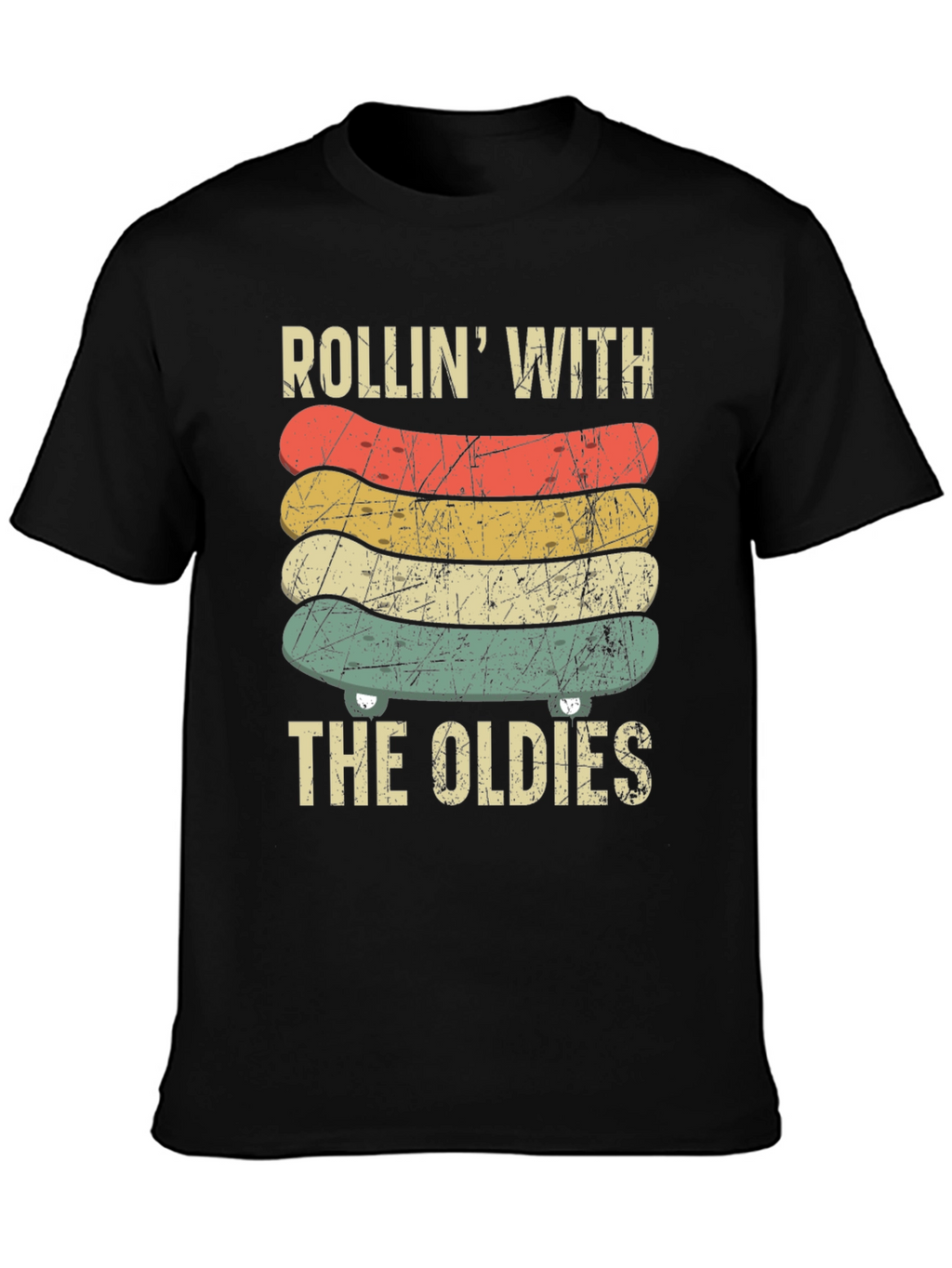 Rollin With The Oldies Skateboard Graphic Tee