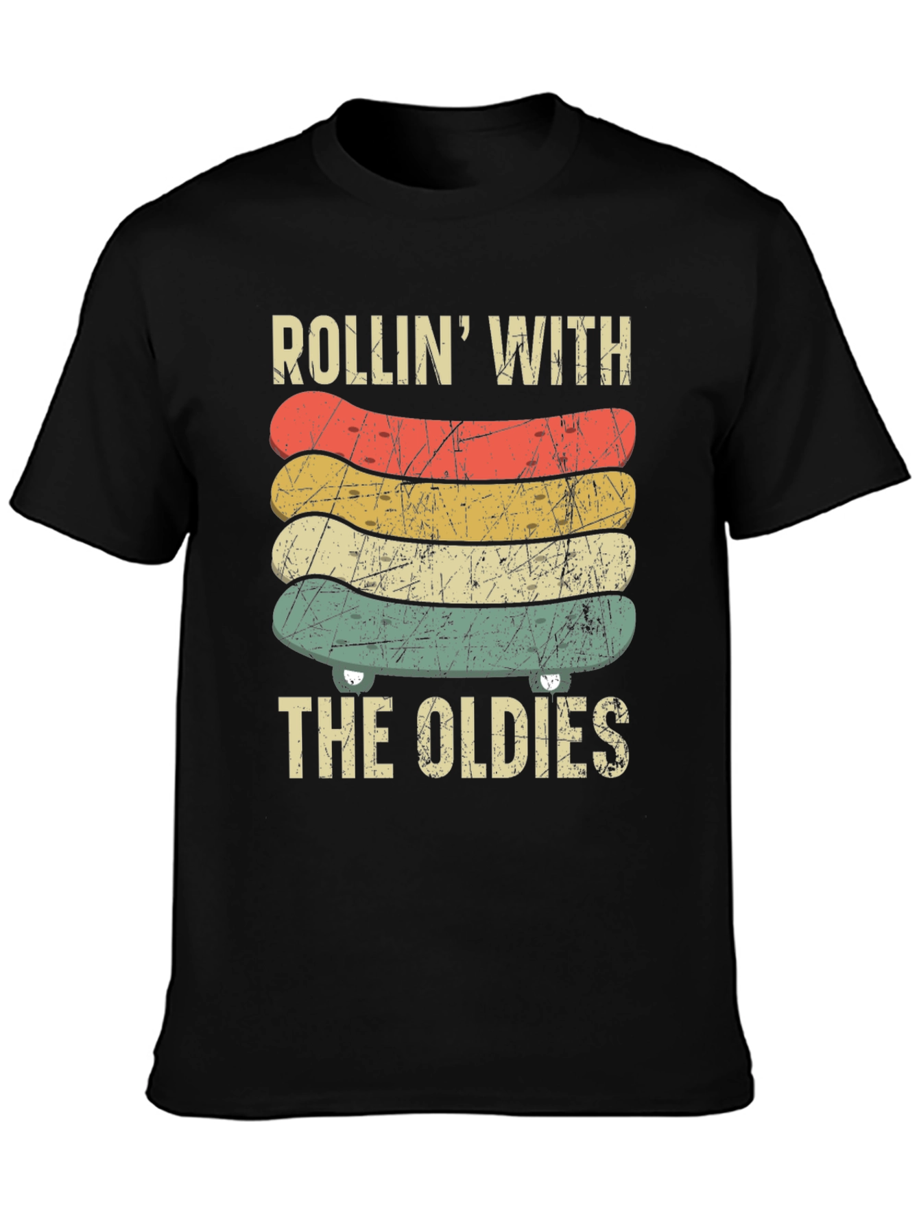 Rollin With The Oldies Skateboard Graphic Tee