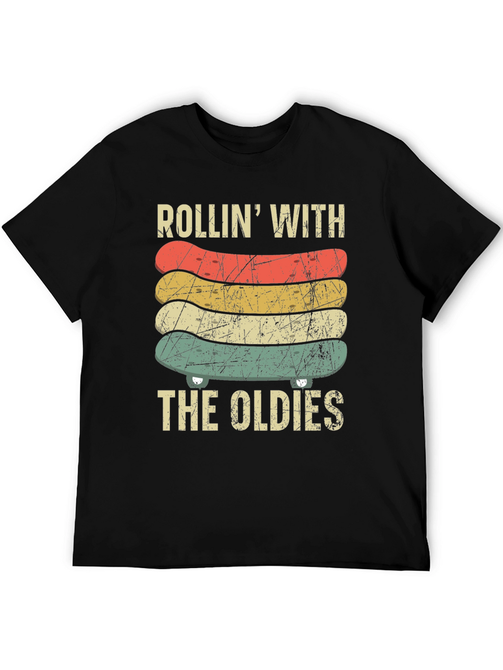 Rollin With The Oldies Skateboard Graphic Tee