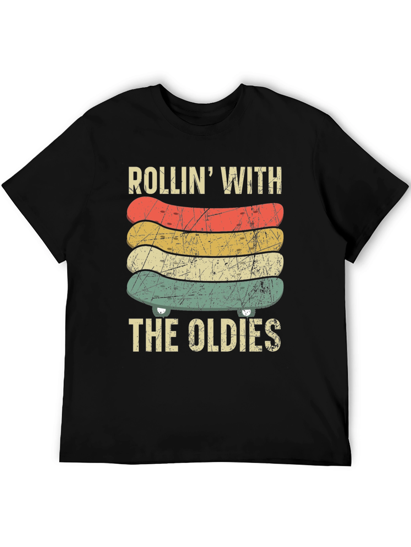 Rollin With The Oldies Skateboard Graphic Tee