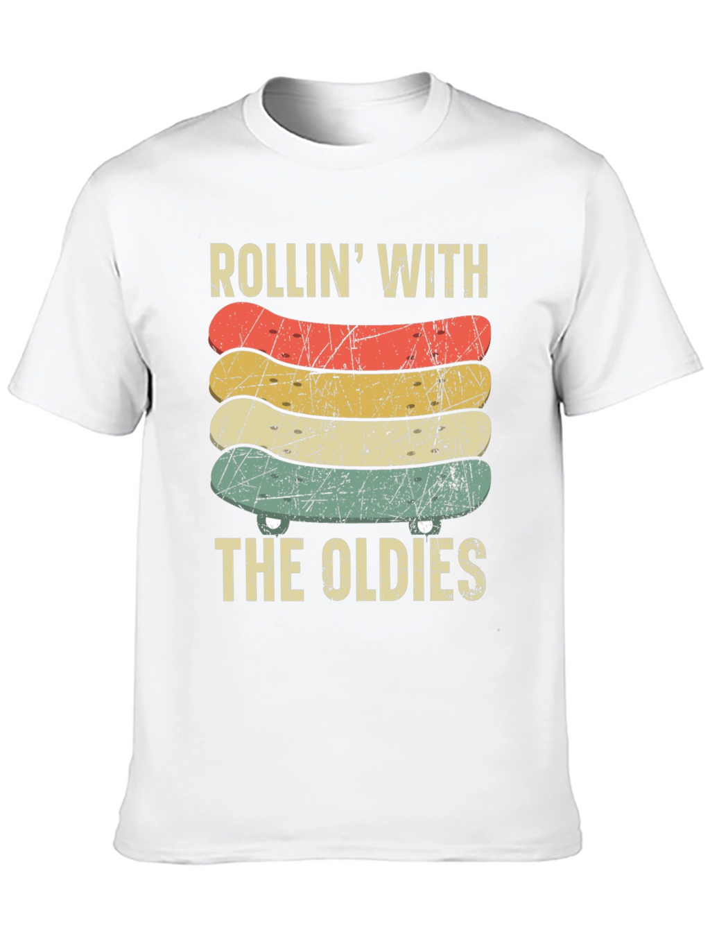 Rollin With The Oldies Skateboard Graphic Tee