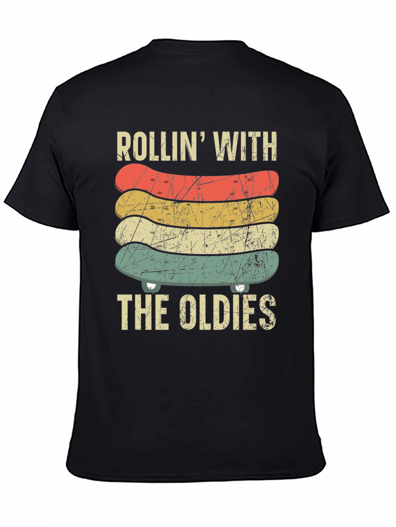 Rollin With The Oldies Skateboard Graphic Tee