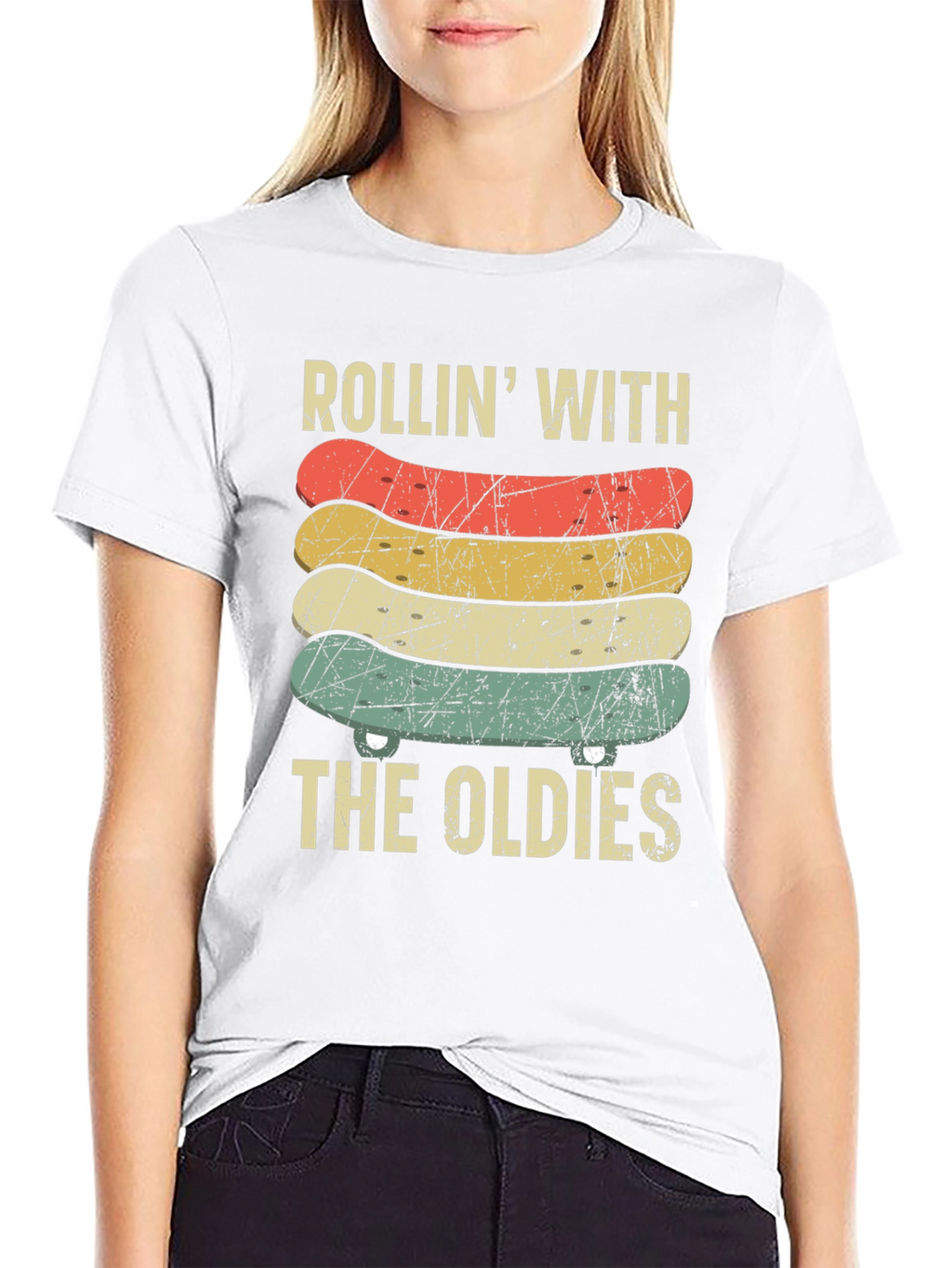 Rollin With The Oldies Skateboard Graphic Tee