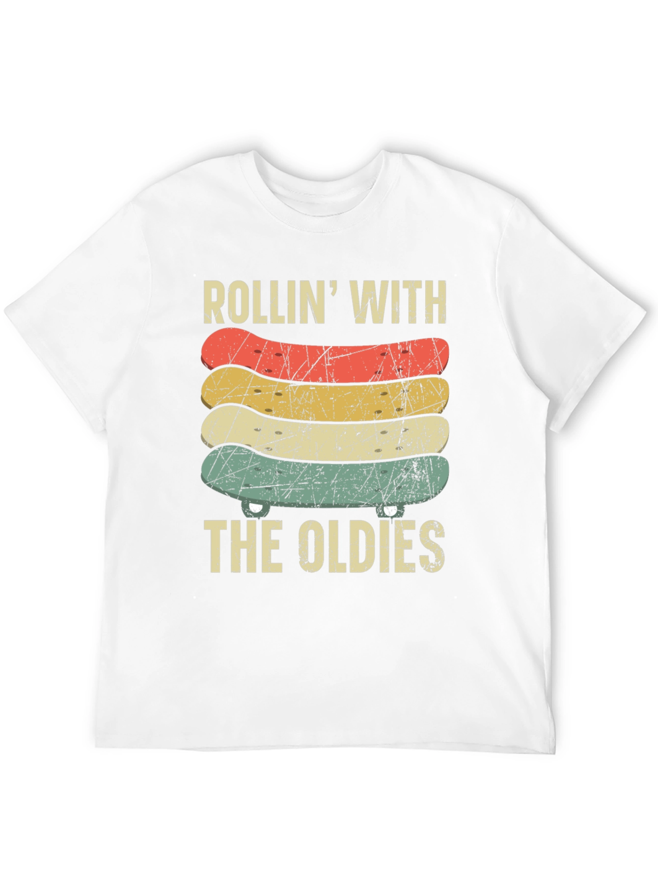 Rollin With The Oldies Skateboard Graphic Tee