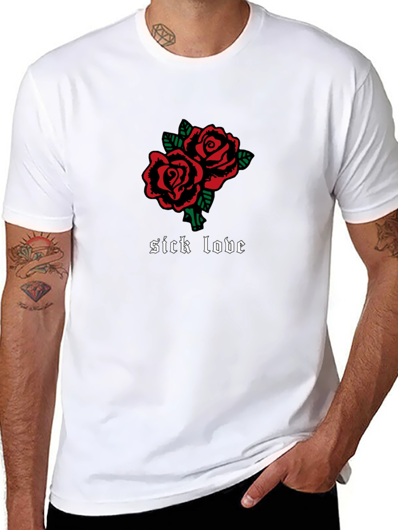 Sick Love Roses Graphic Tee - Gothic Inspired