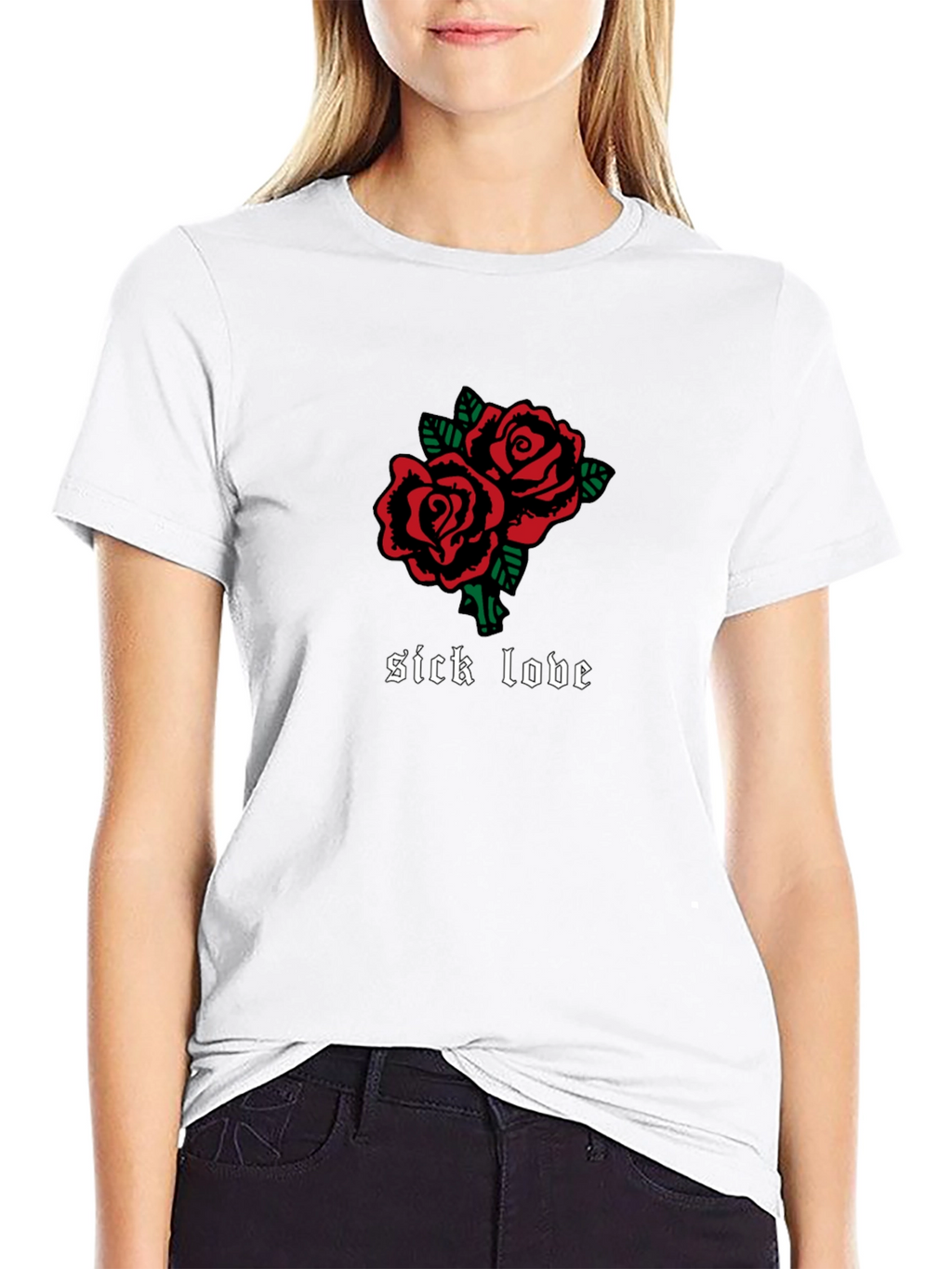 Sick Love Roses Graphic Tee - Gothic Inspired