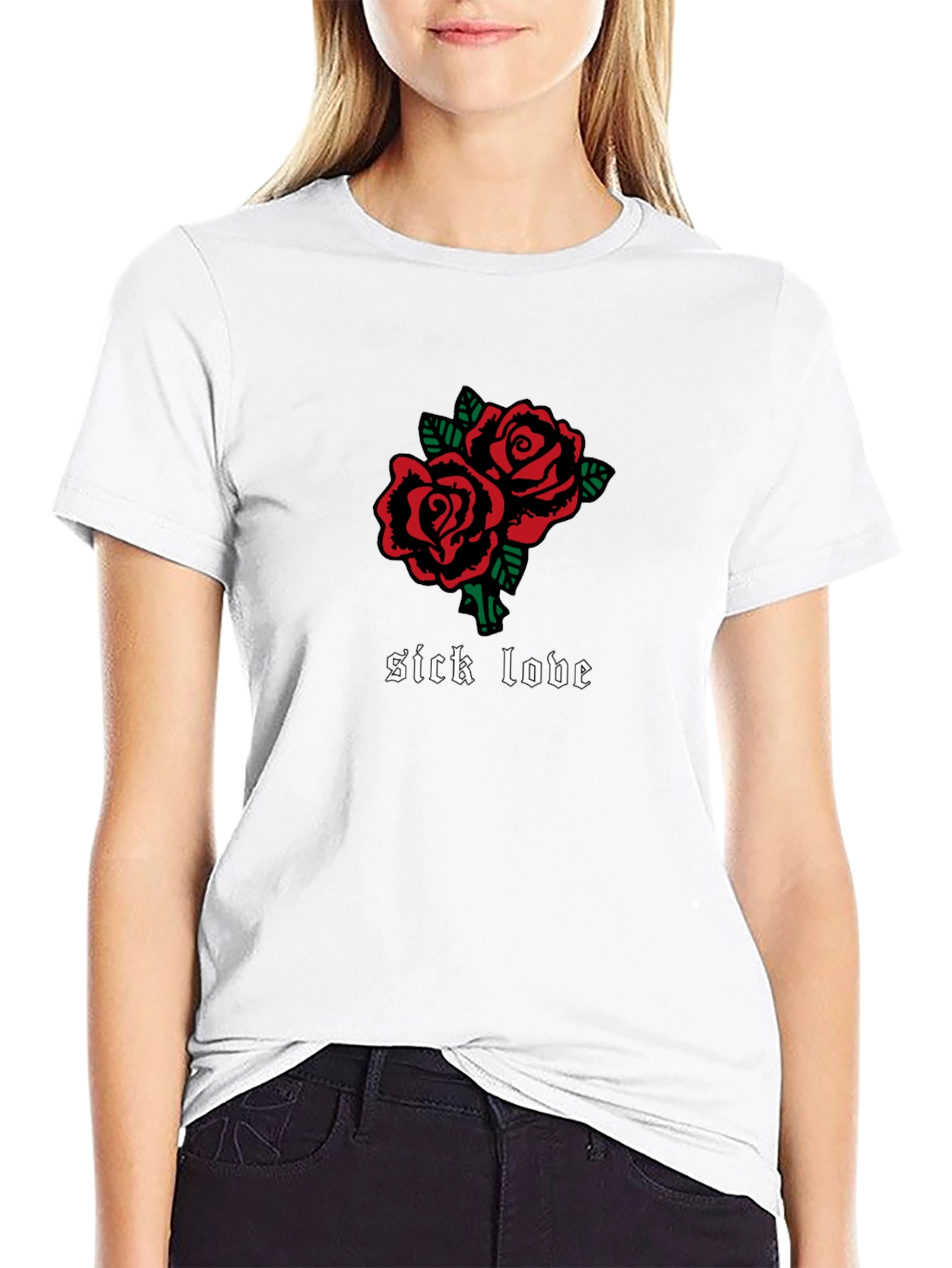 Sick Love Roses Graphic Tee - Gothic Inspired