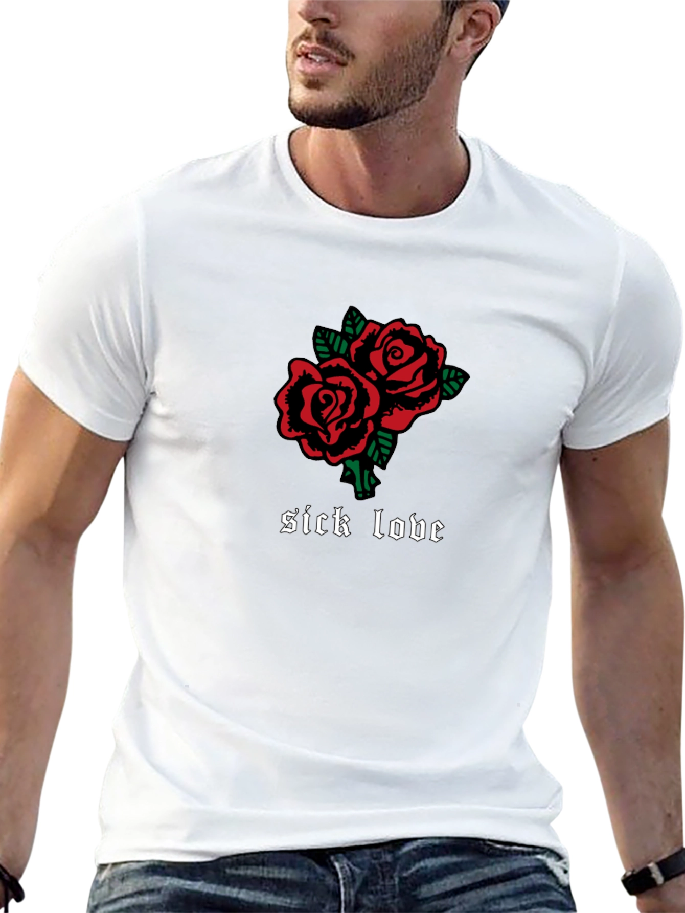 Sick Love Roses Graphic Tee - Gothic Inspired