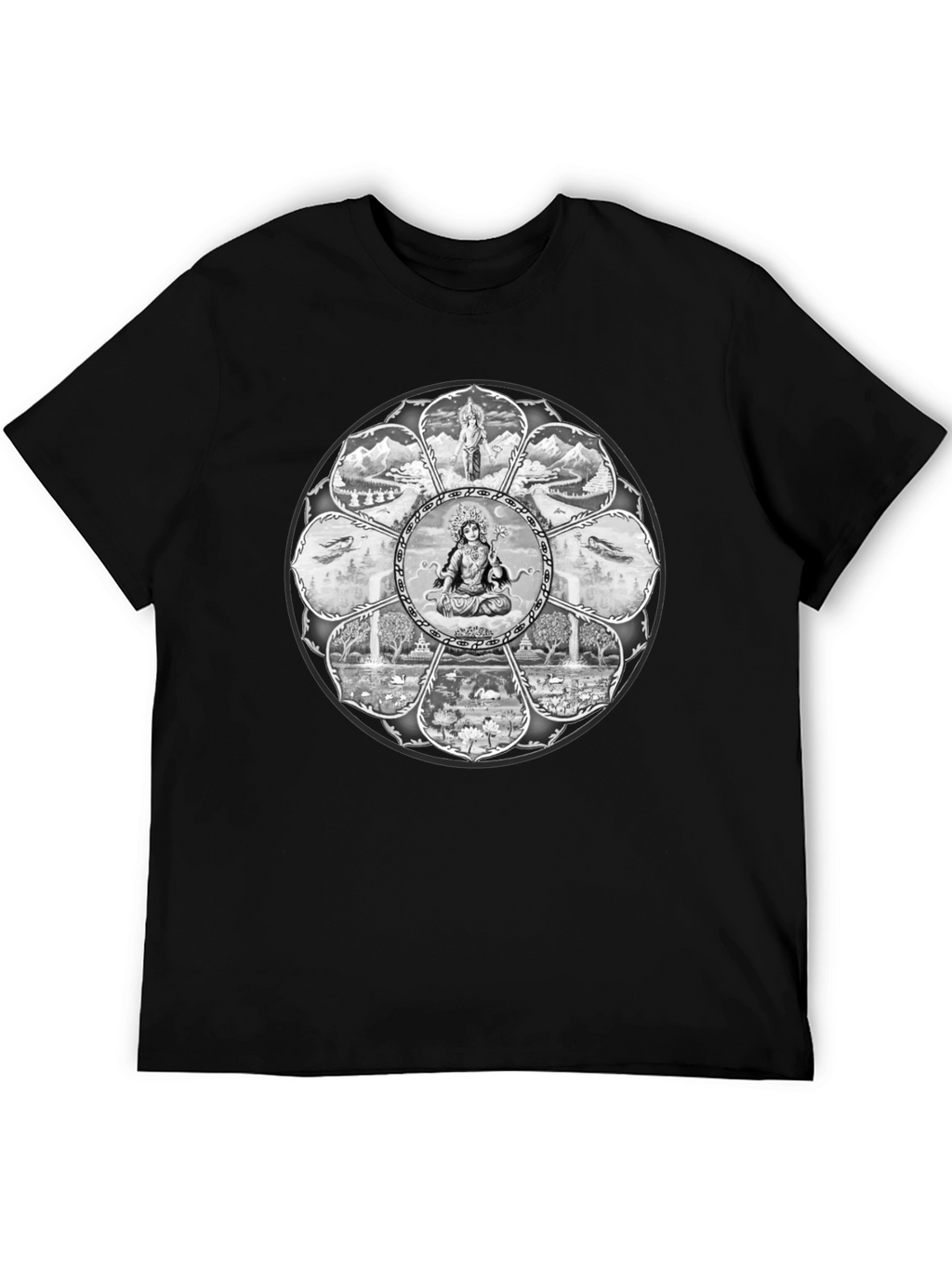Mandala Graphic Tee - Mens Black T-Shirt