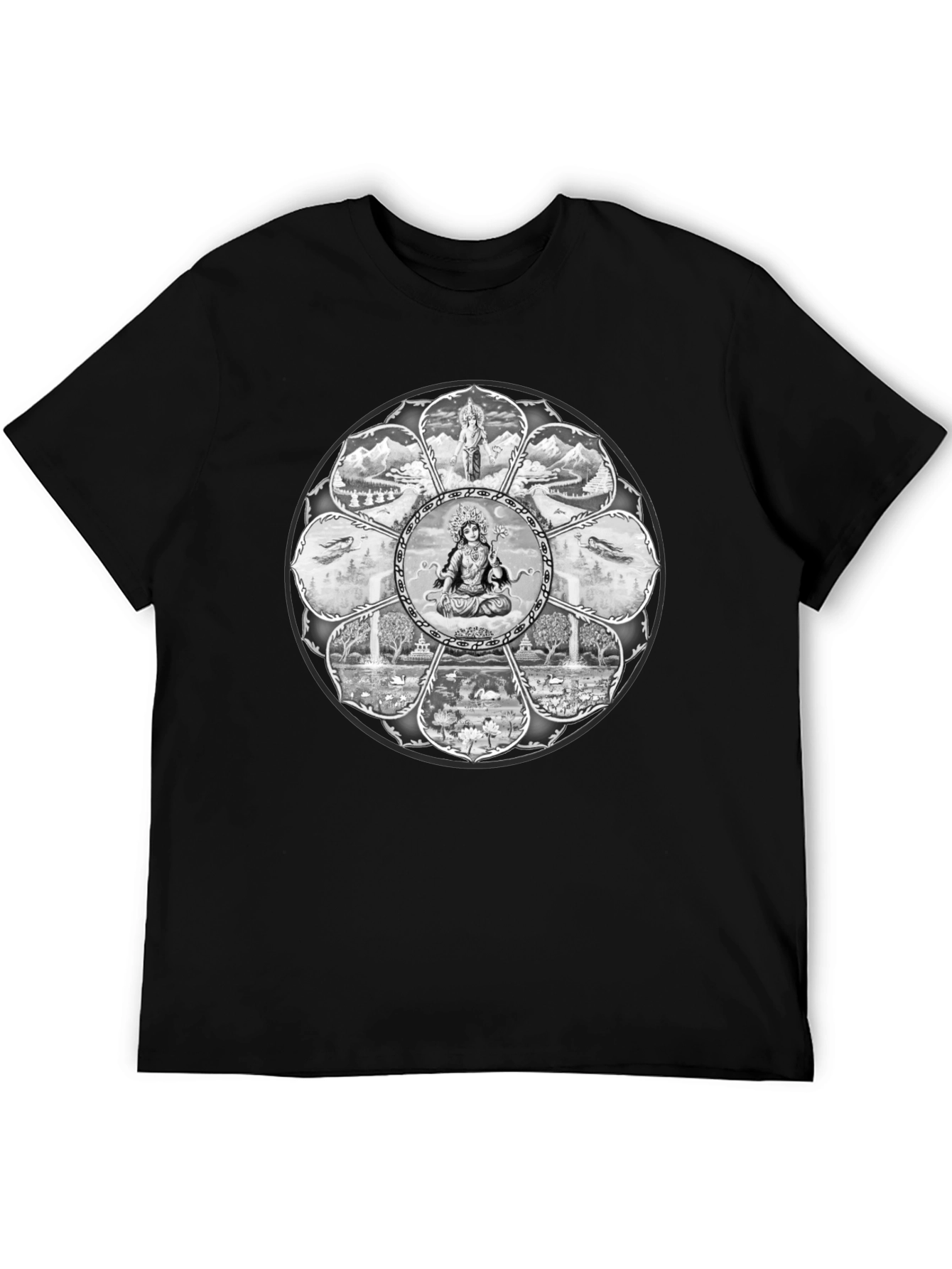 Mandala Graphic Tee - Mens Black T-Shirt