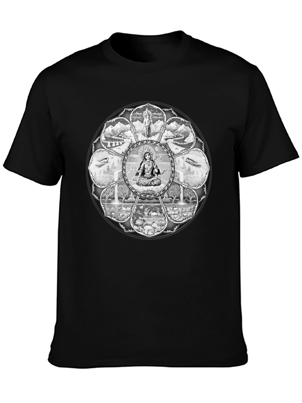 Mandala Graphic Tee - Mens Black T-Shirt