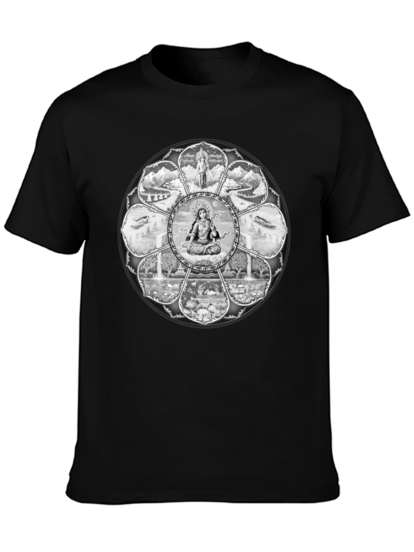 Mandala Graphic Tee - Mens Black T-Shirt