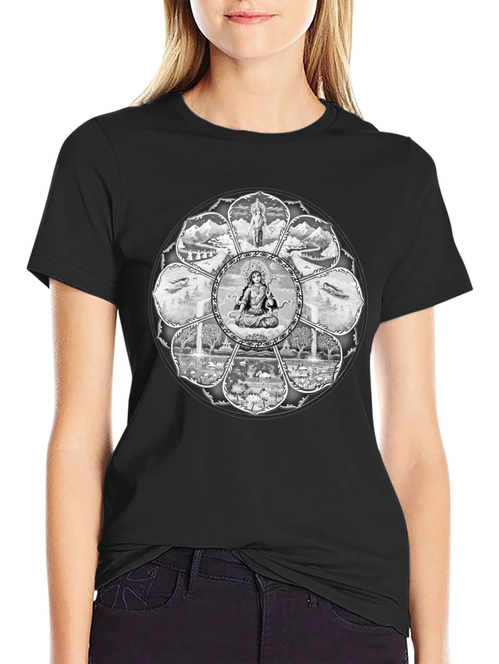 Mandala Graphic Tee - Mens Black T-Shirt