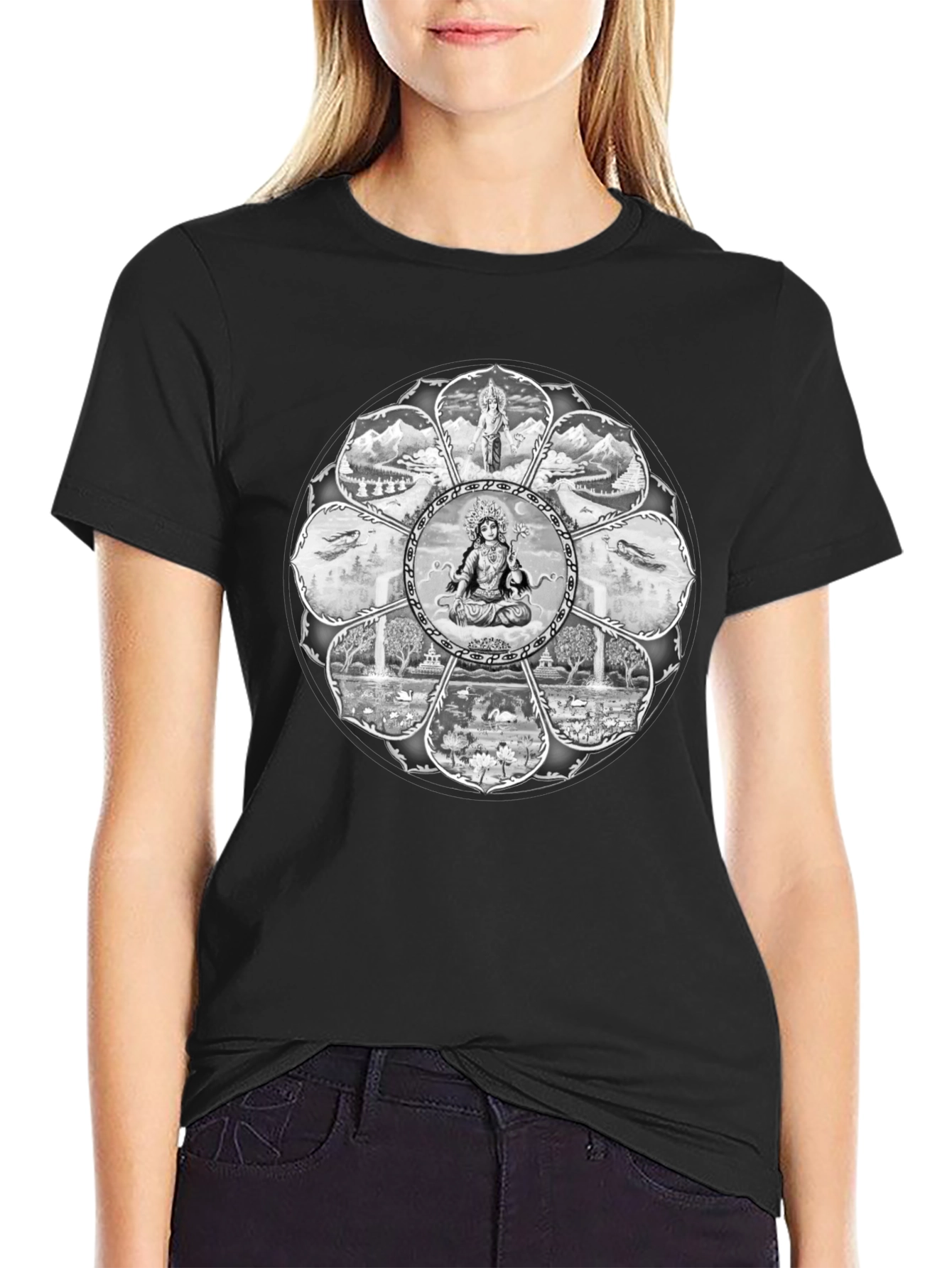 Mandala Graphic Tee - Mens Black T-Shirt