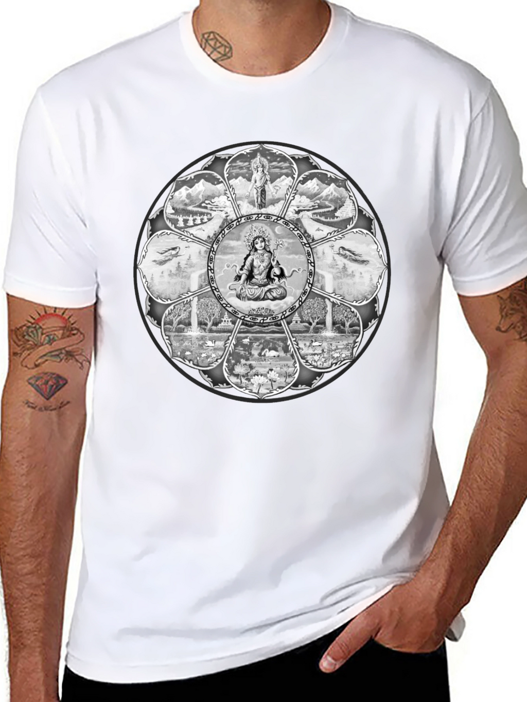 Mandala Graphic Tee - Mens Black T-Shirt