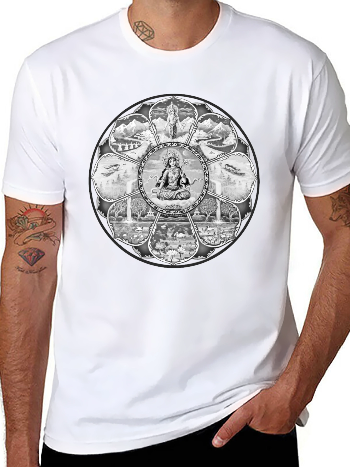 Mandala Graphic Tee - Mens Black T-Shirt