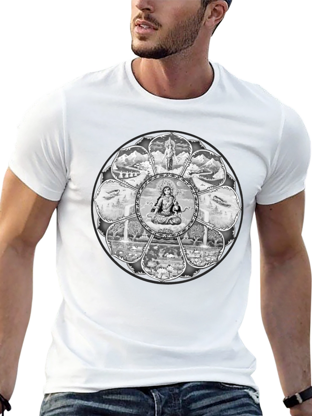 Mandala Graphic Tee - Mens Black T-Shirt