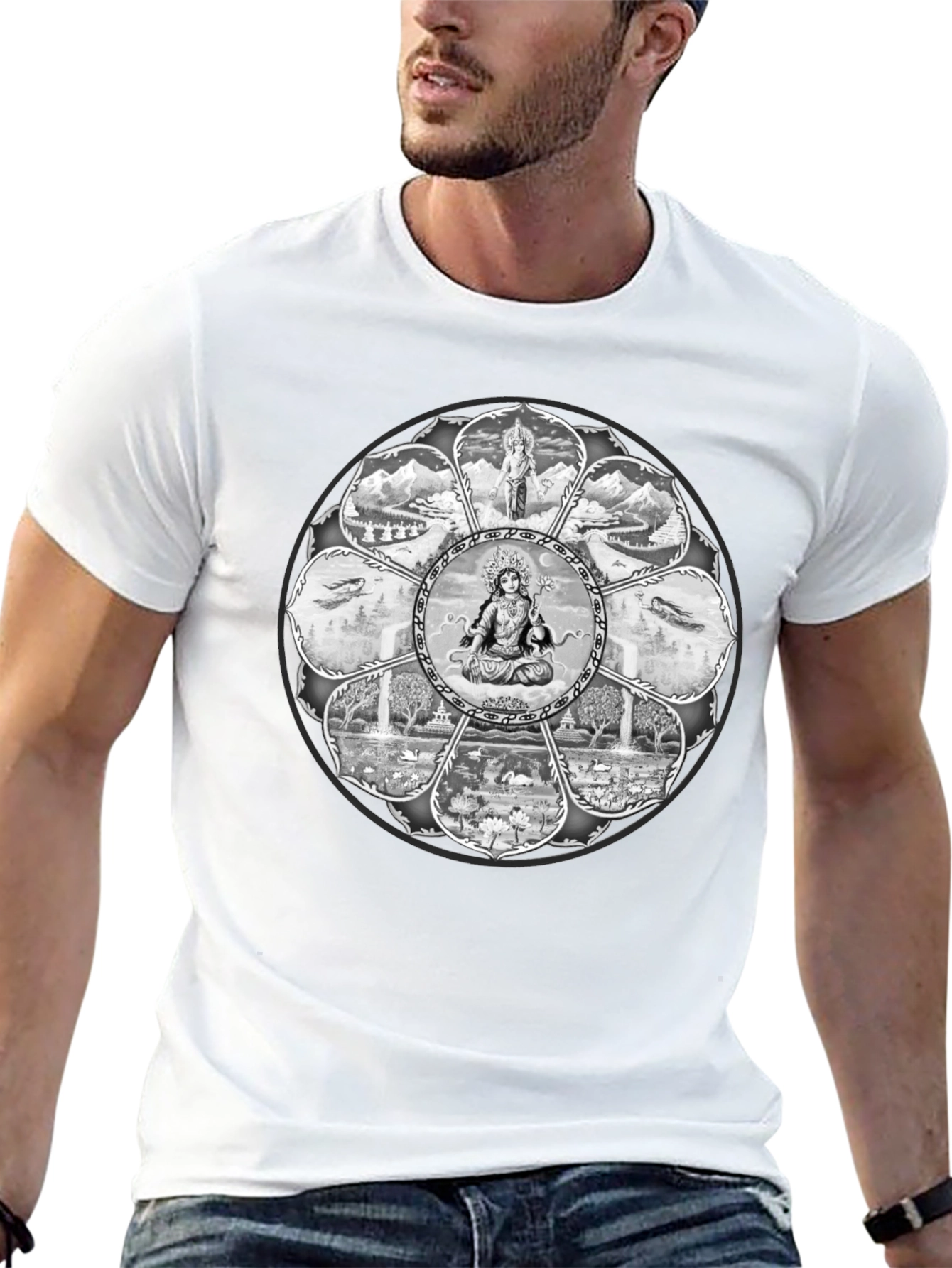 Mandala Graphic Tee - Mens Black T-Shirt