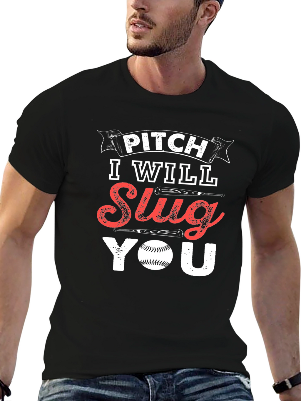 Pitch I Will Slug You Baseball T-Shirt