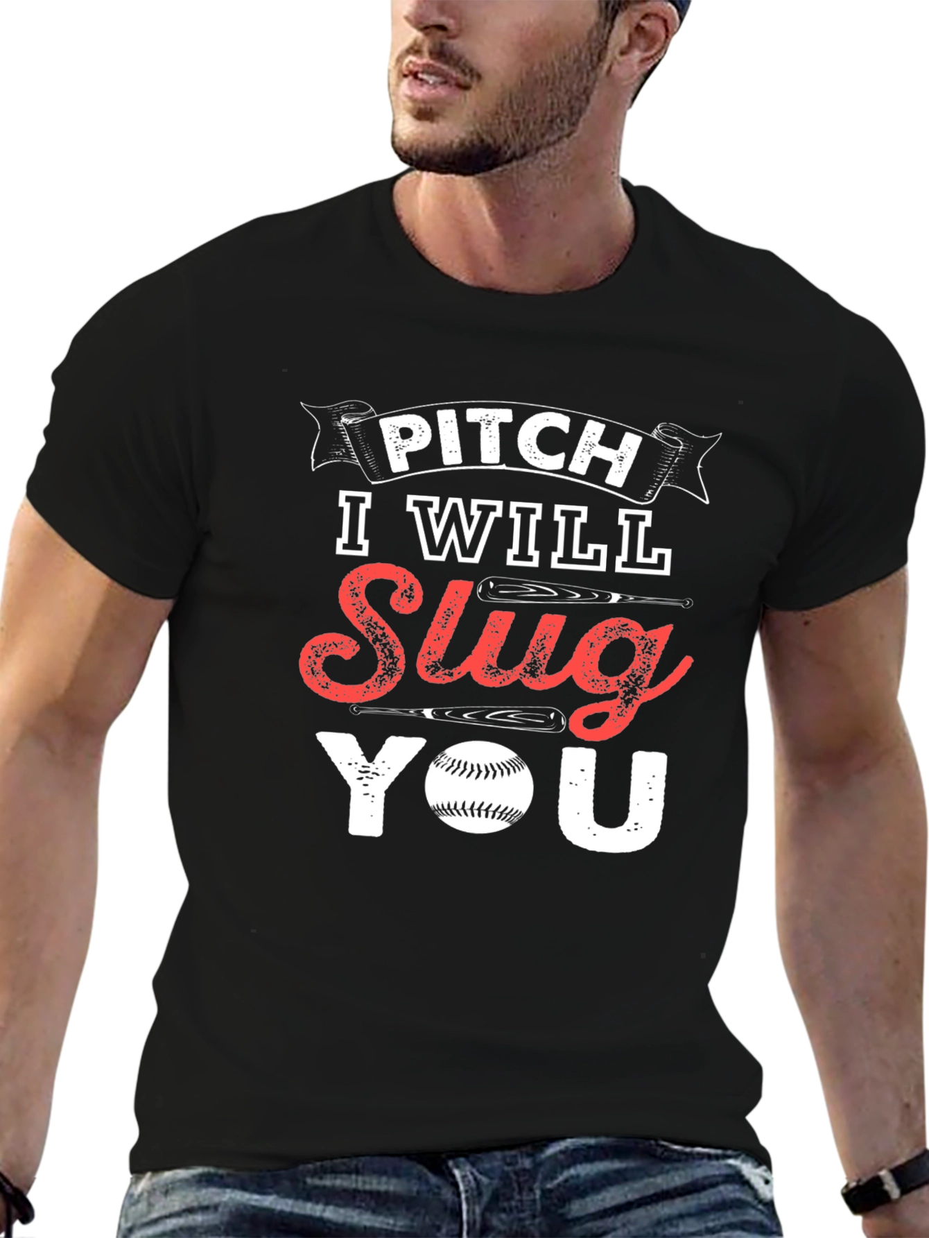 Pitch I Will Slug You Baseball T-Shirt