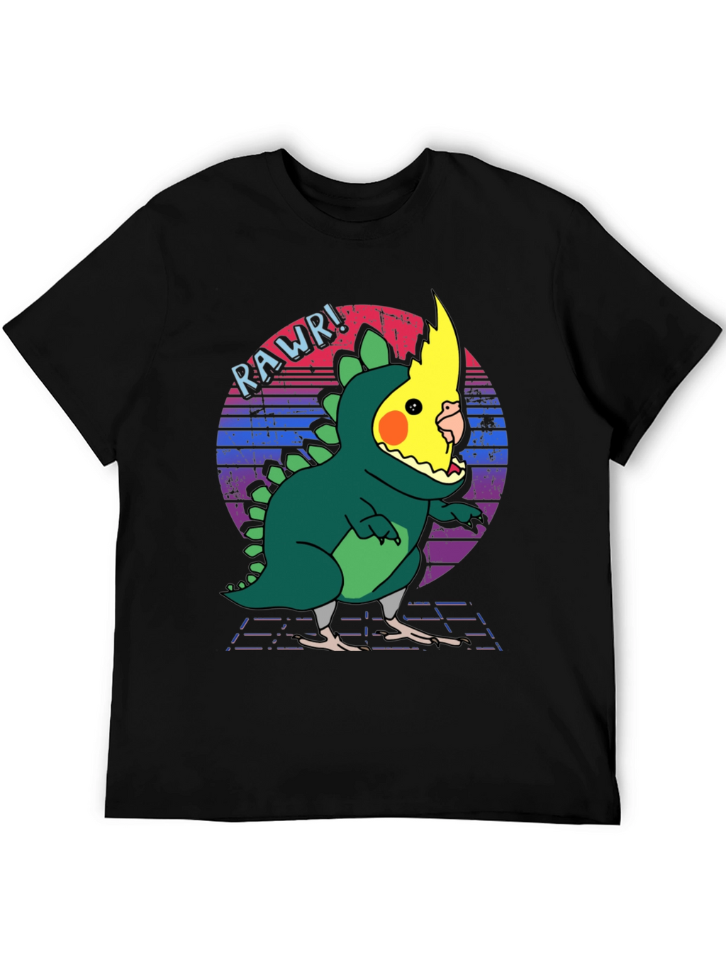 Retro Rawr! Parrot Dinosaur T-Shirt