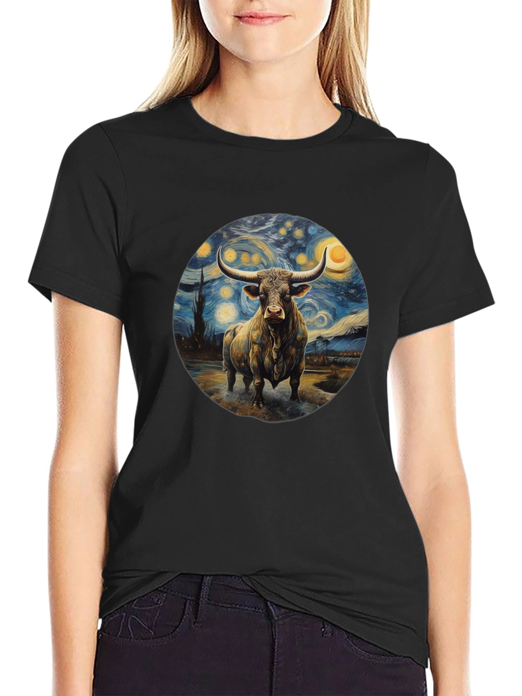 Starry Bull Black T-Shirt