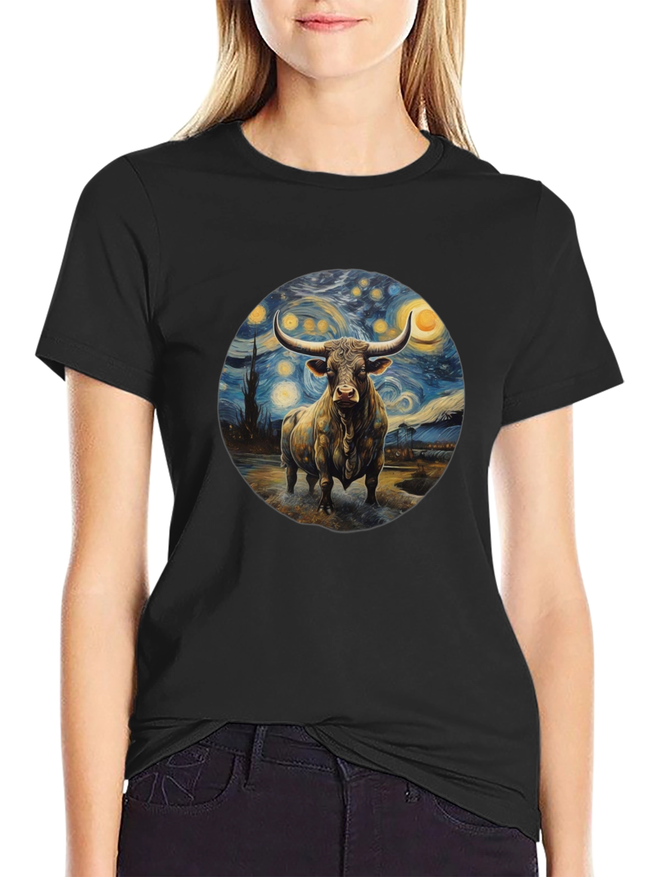 Starry Bull Black T-Shirt