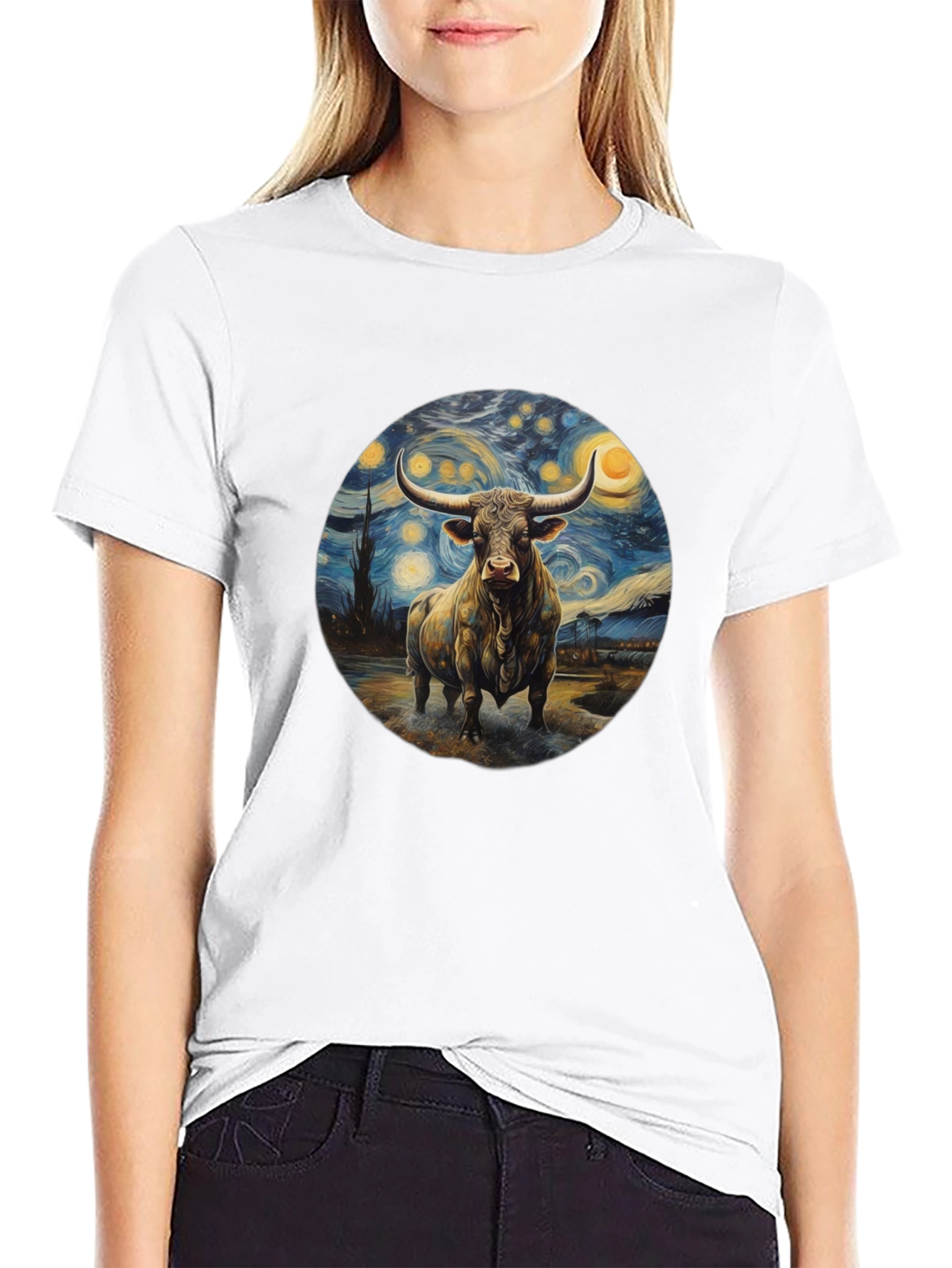 Starry Bull Black T-Shirt