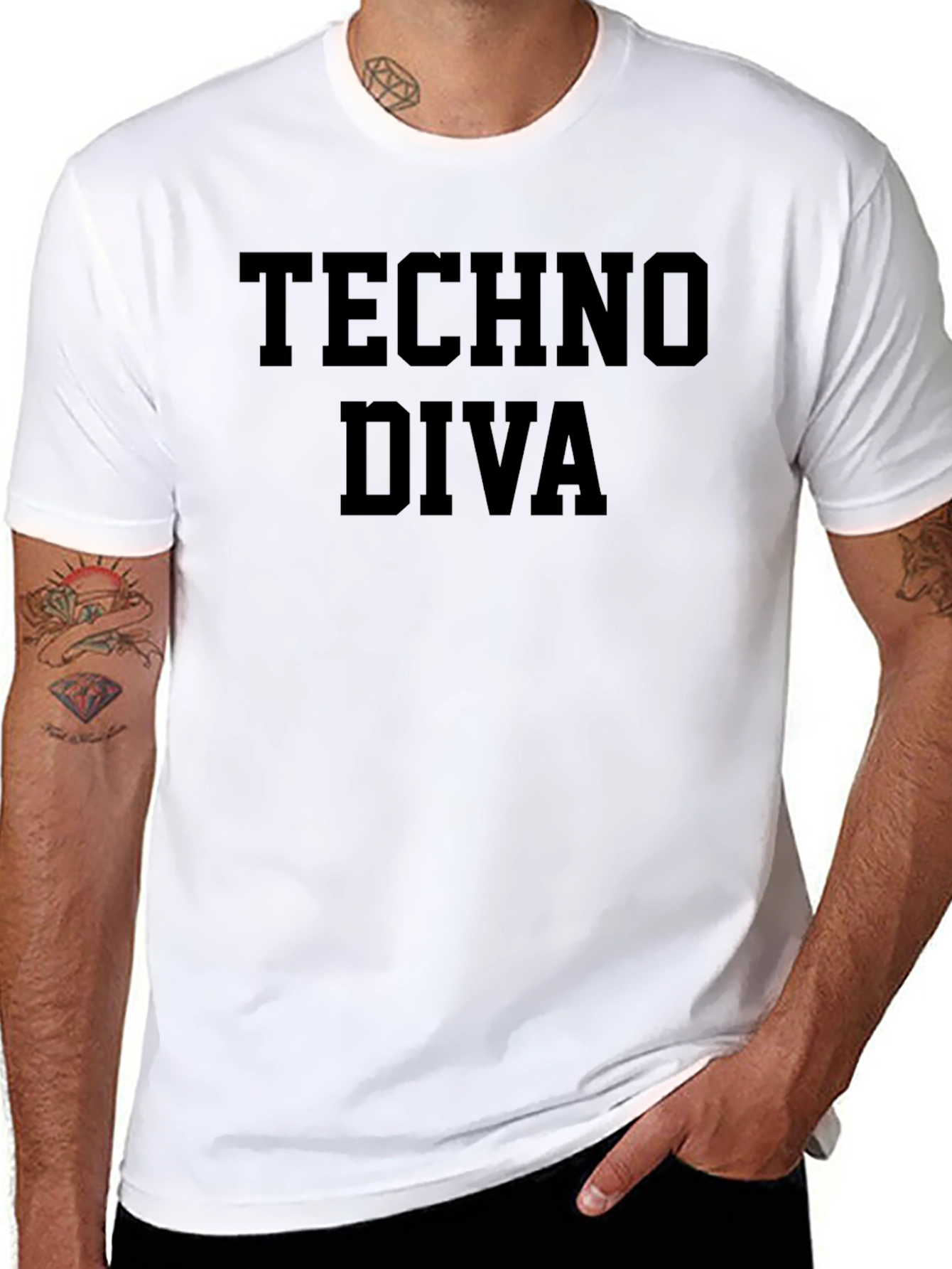 Techno Diva Black Graphic T-Shirt