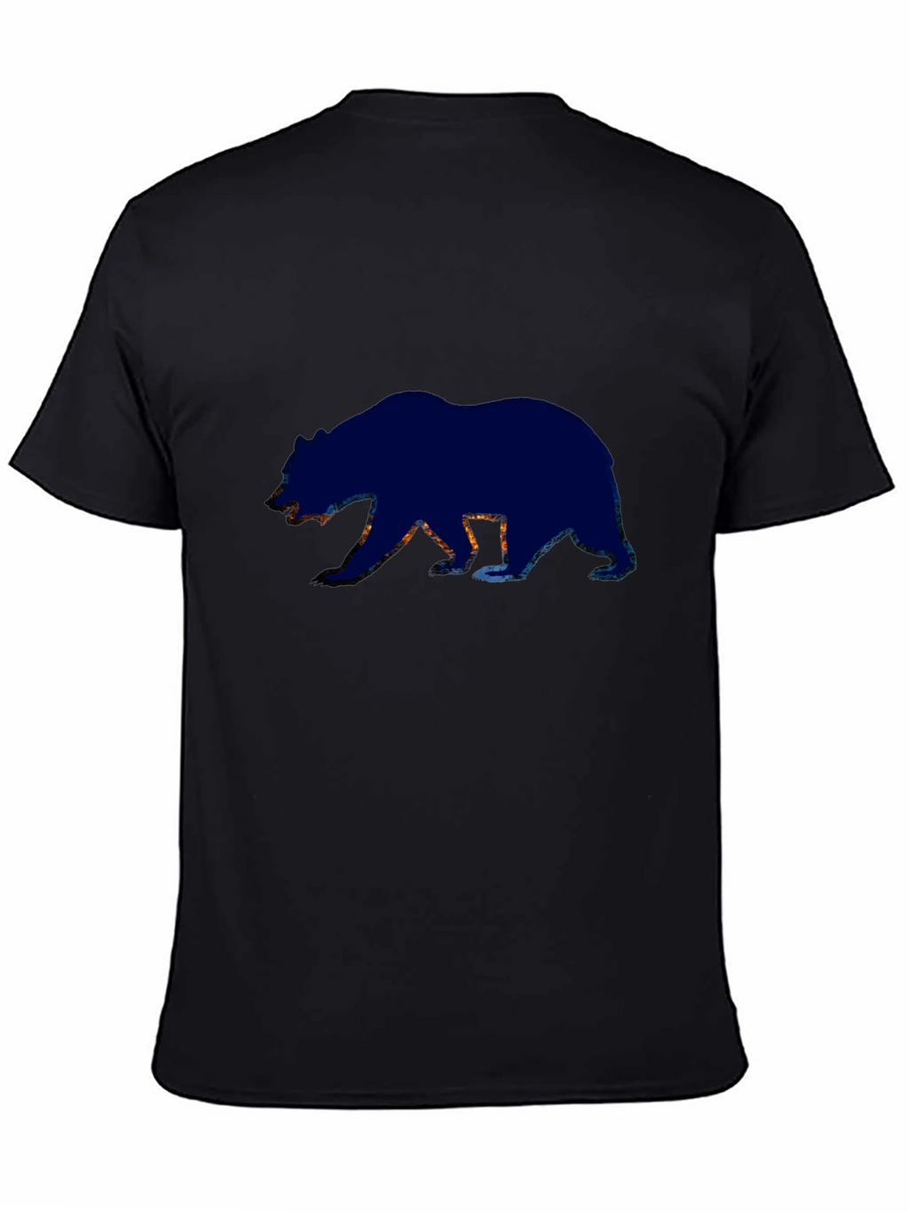 Bear Silhouette Graphic Tee - Black