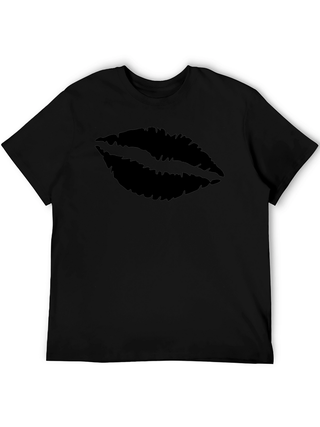 Statement Lips Graphic Black T-Shirt - Casual Tee
