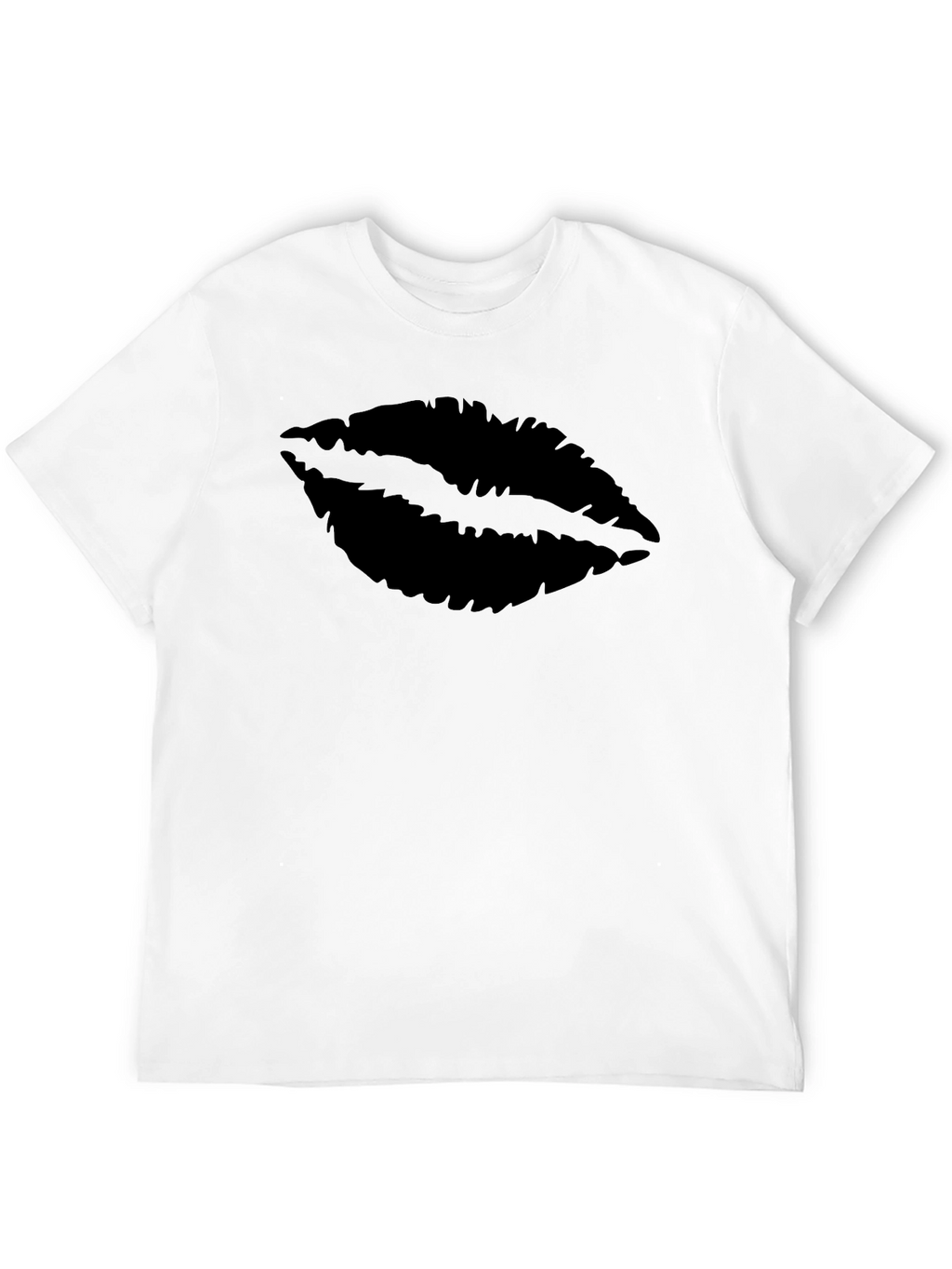 Statement Lips Graphic Black T-Shirt - Casual Tee