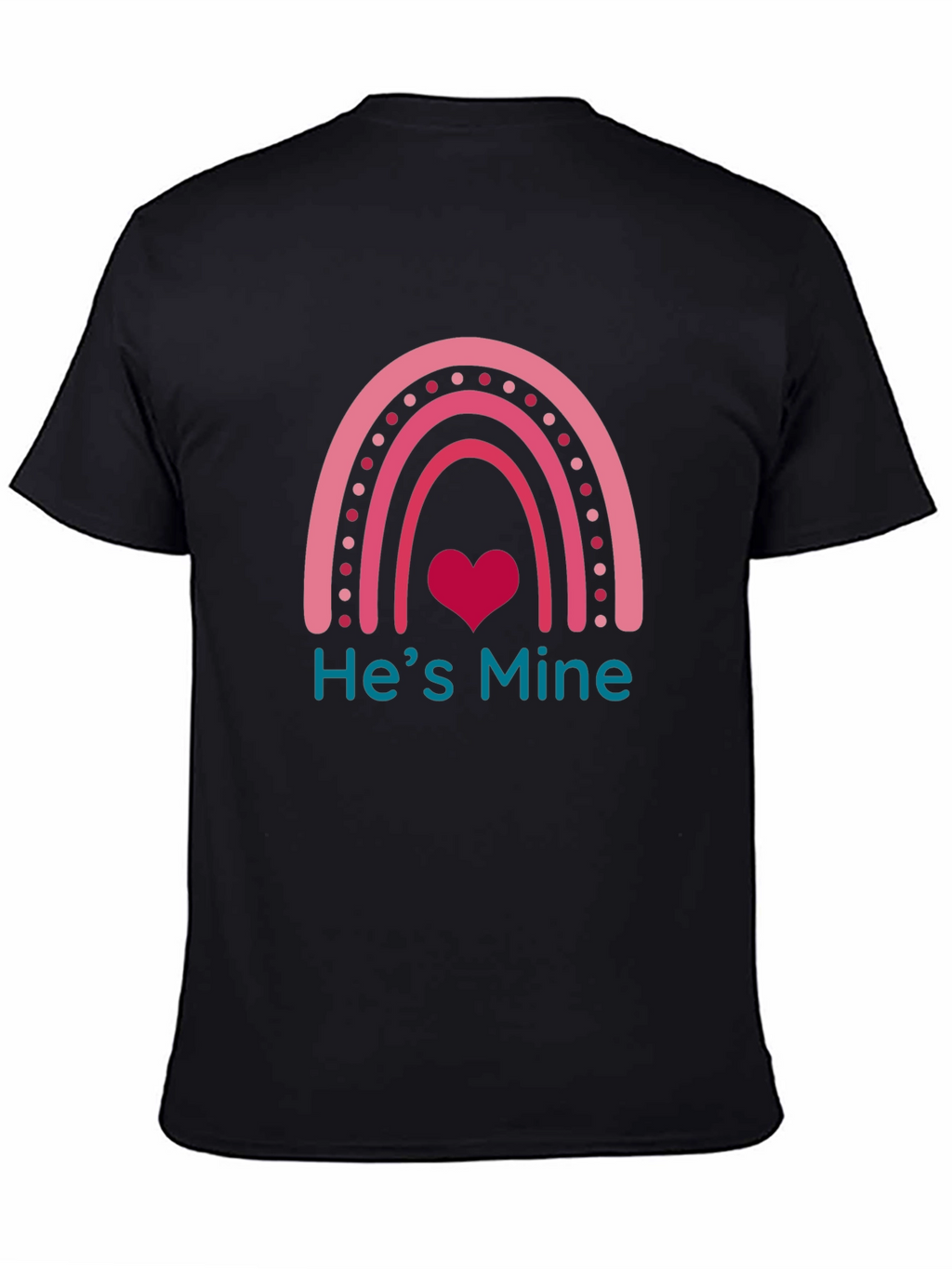 Hes Mine Rainbow Heart Graphic Tee