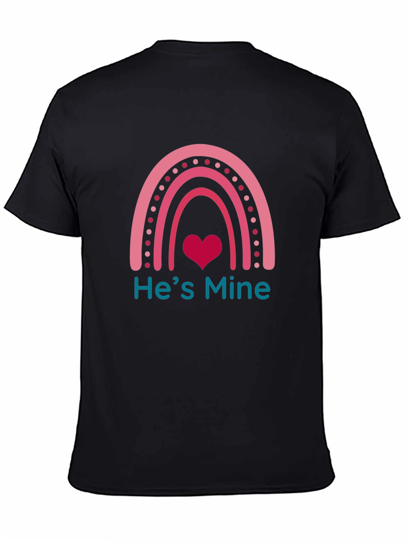 Hes Mine Rainbow Heart Graphic Tee