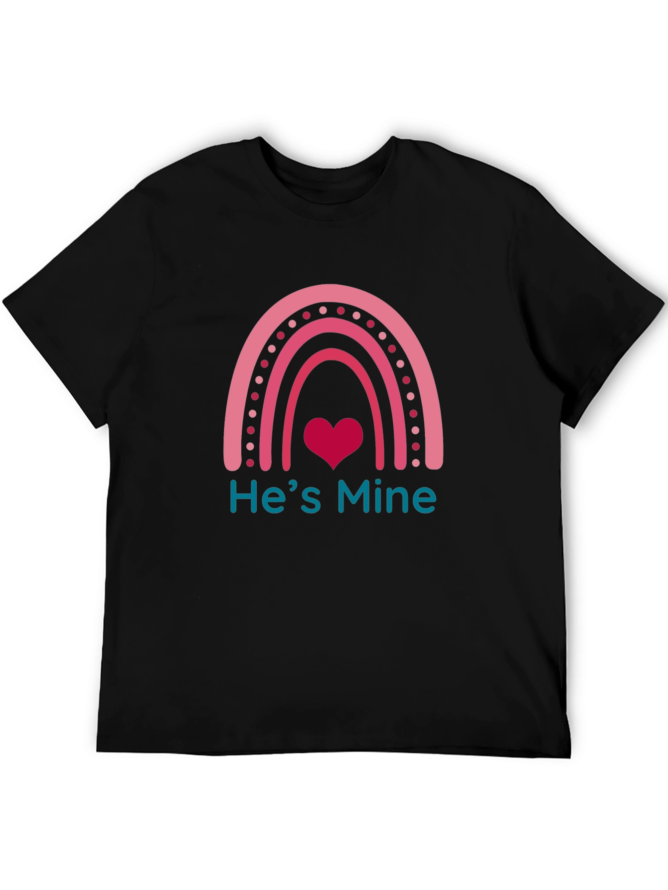 Hes Mine Rainbow Heart Graphic Tee