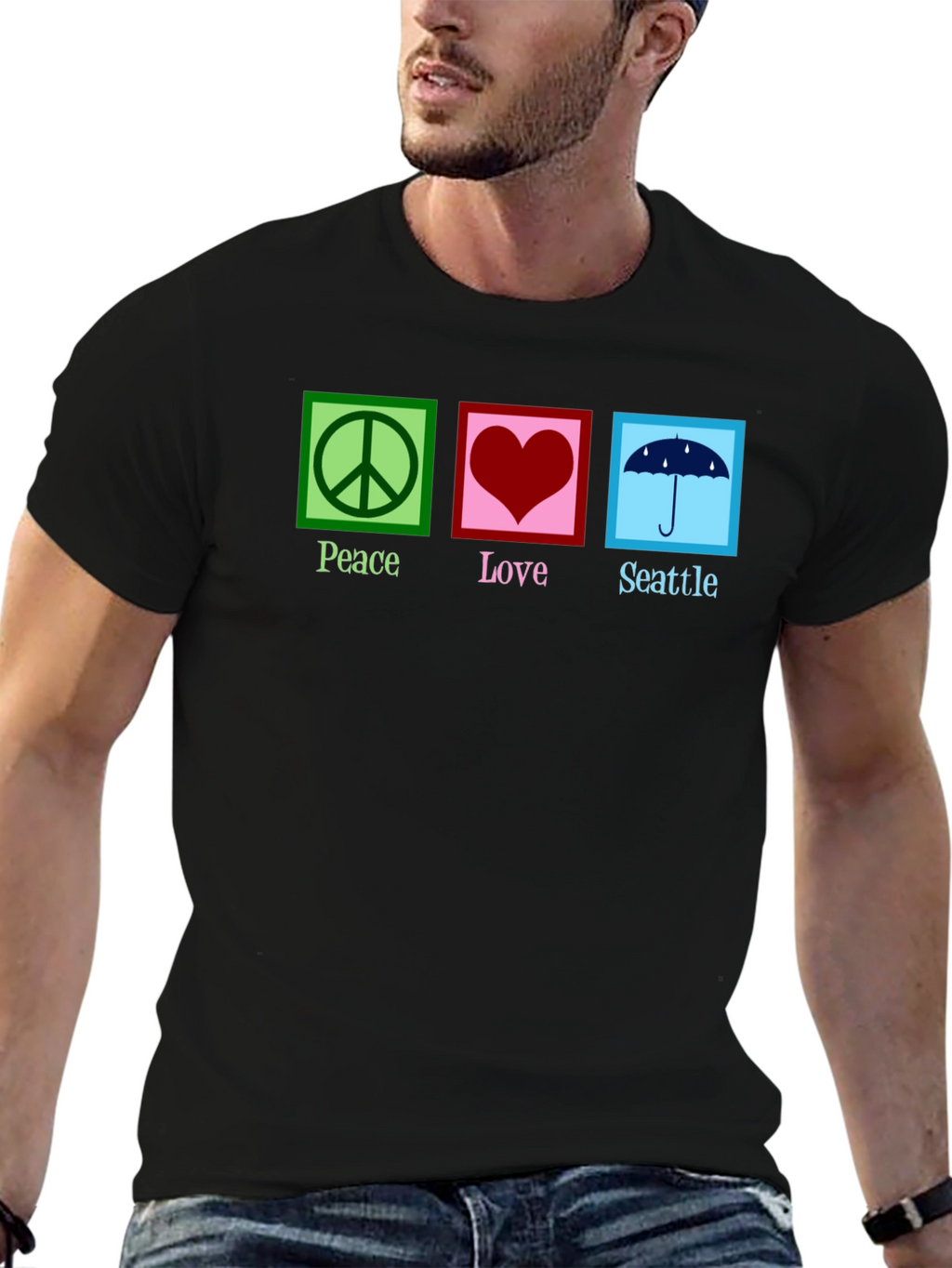 Peace Love Seattle Graphic T-Shirt