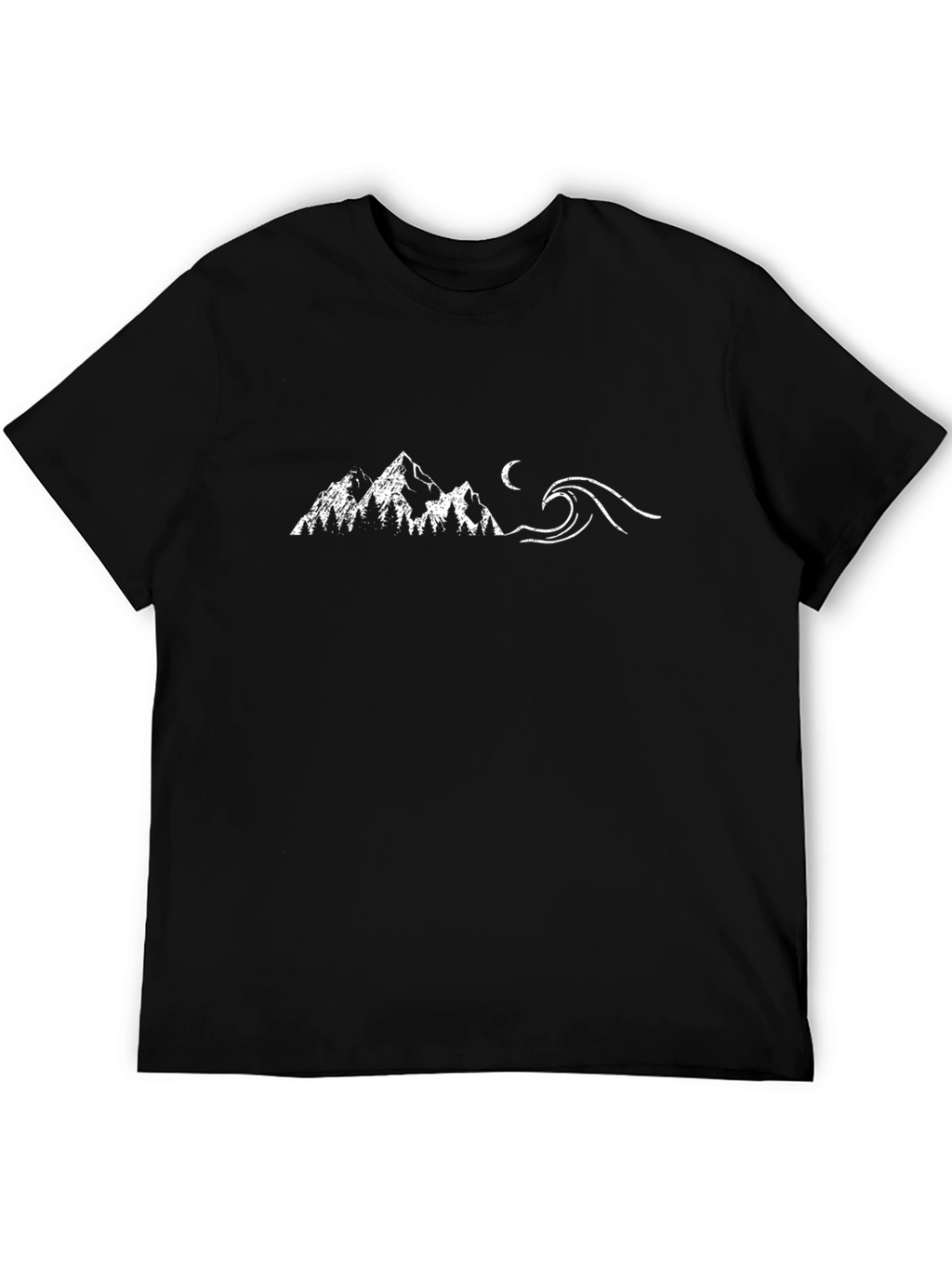Mountain Wave Graphic Tee - Black