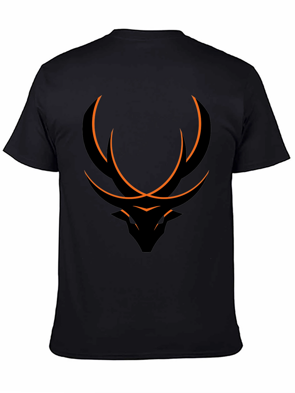 Abstract Deer Graphic Black T-Shirt