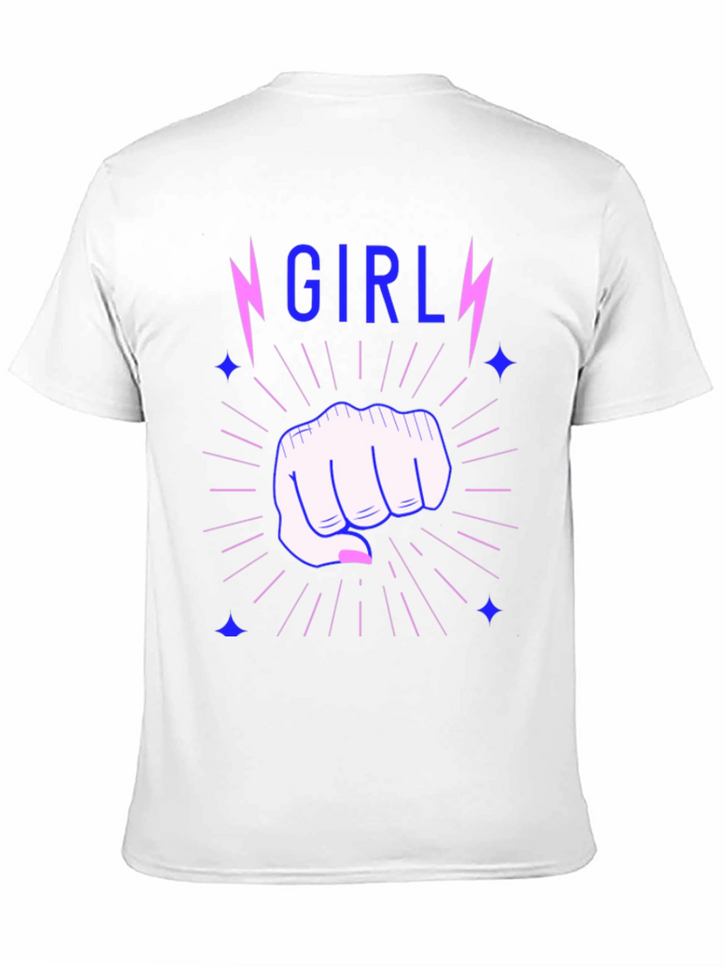 Girl Power Fist Tee - Lightning Bolt Graphic