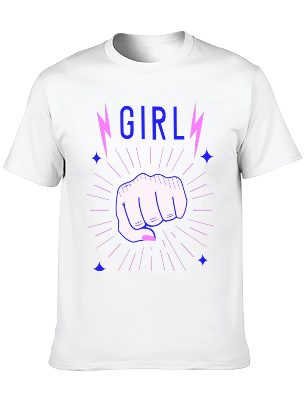 Girl Power Fist Tee - Lightning Bolt Graphic