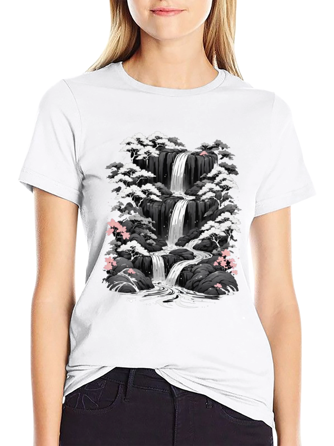 Waterfall Graphic Tee - Black