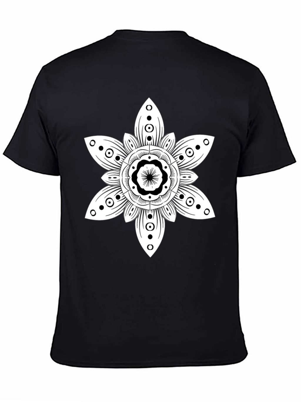 Floral Mandala Graphic Black T-Shirt