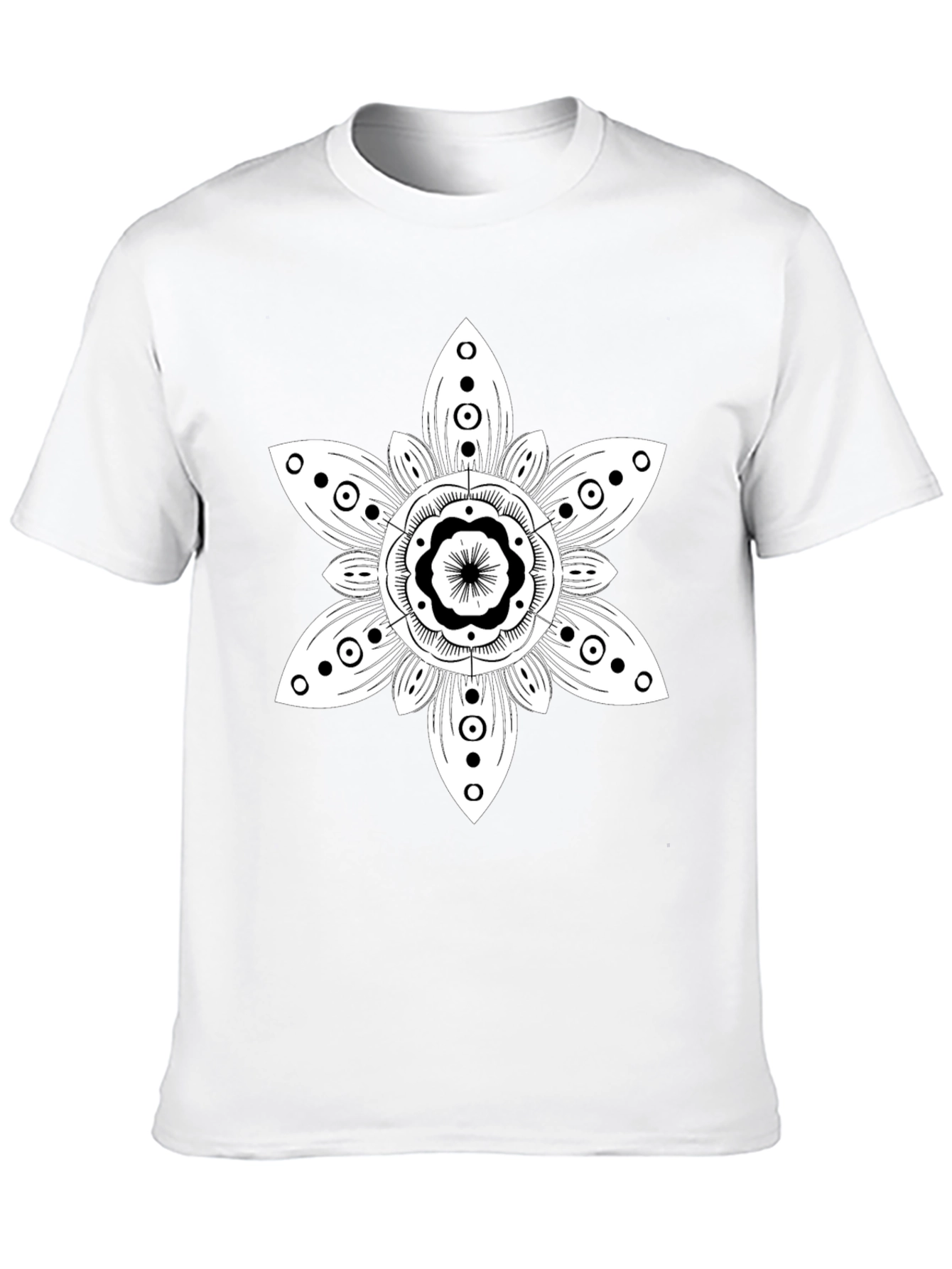 Floral Mandala Graphic Black T-Shirt