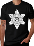 Floral Mandala Graphic Black T-Shirt