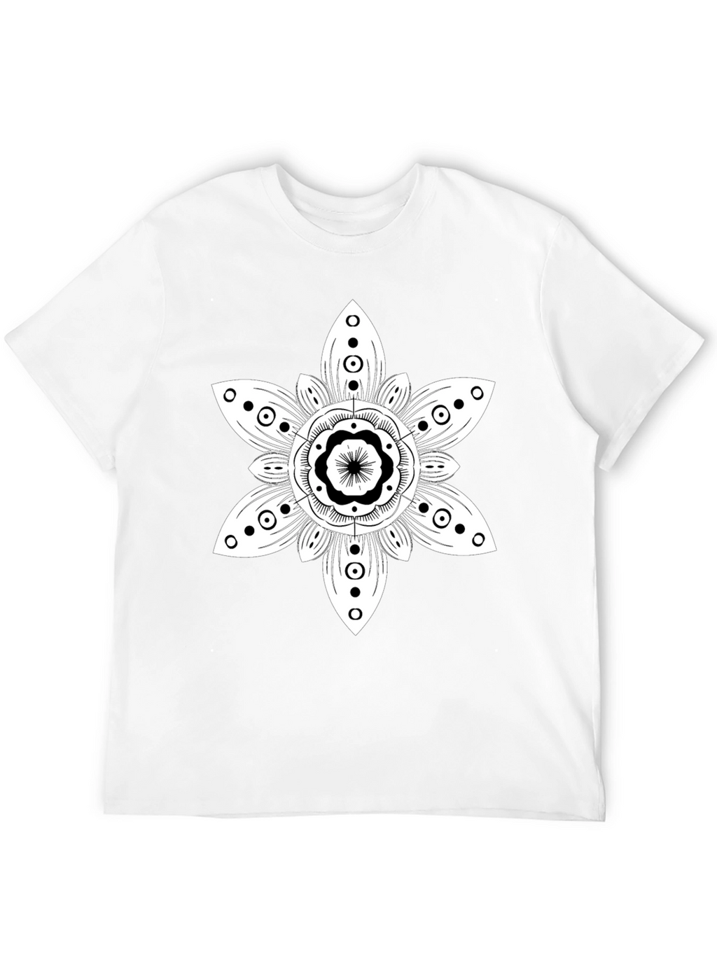 Floral Mandala Graphic Black T-Shirt