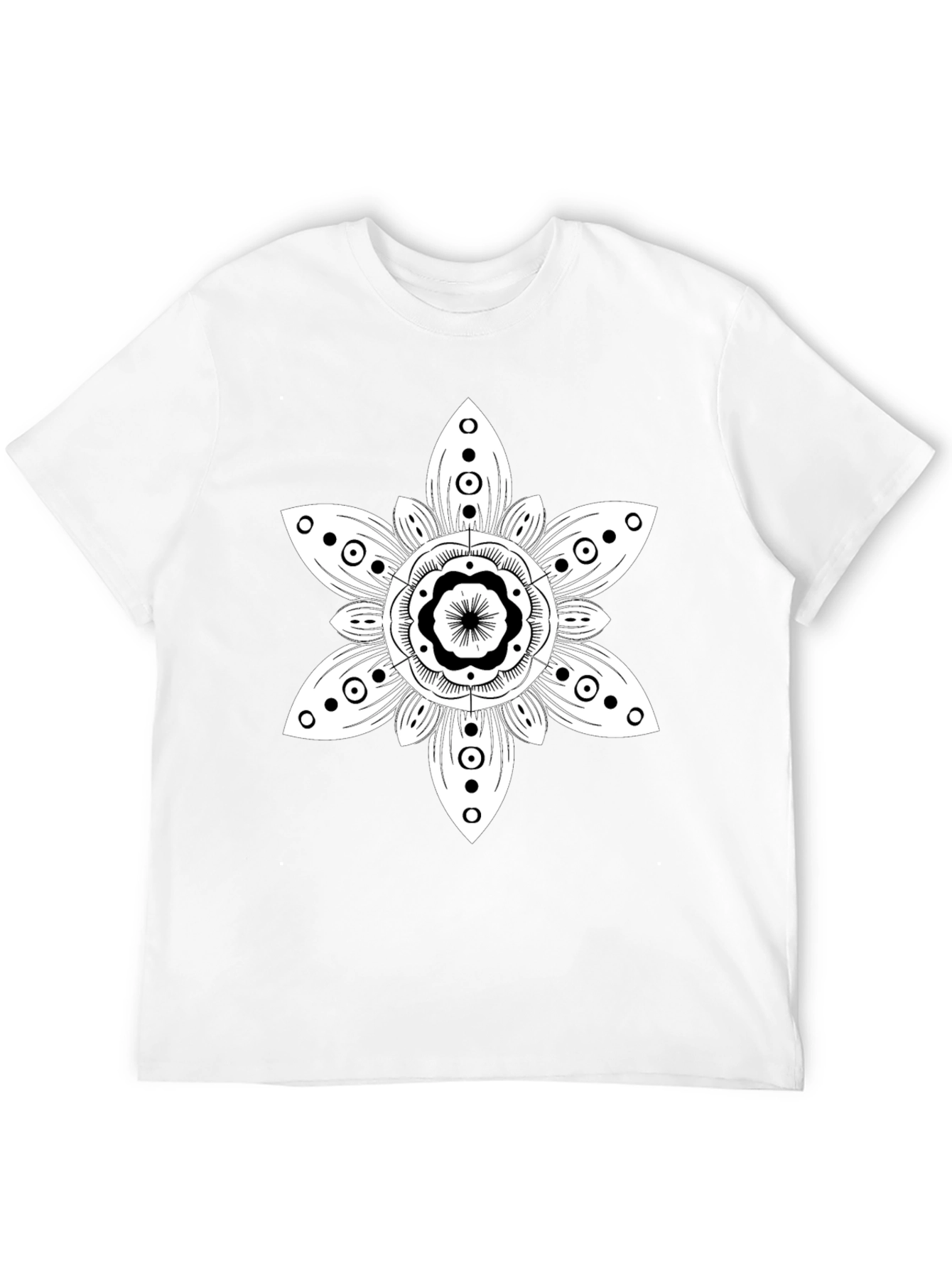 Floral Mandala Graphic Black T-Shirt