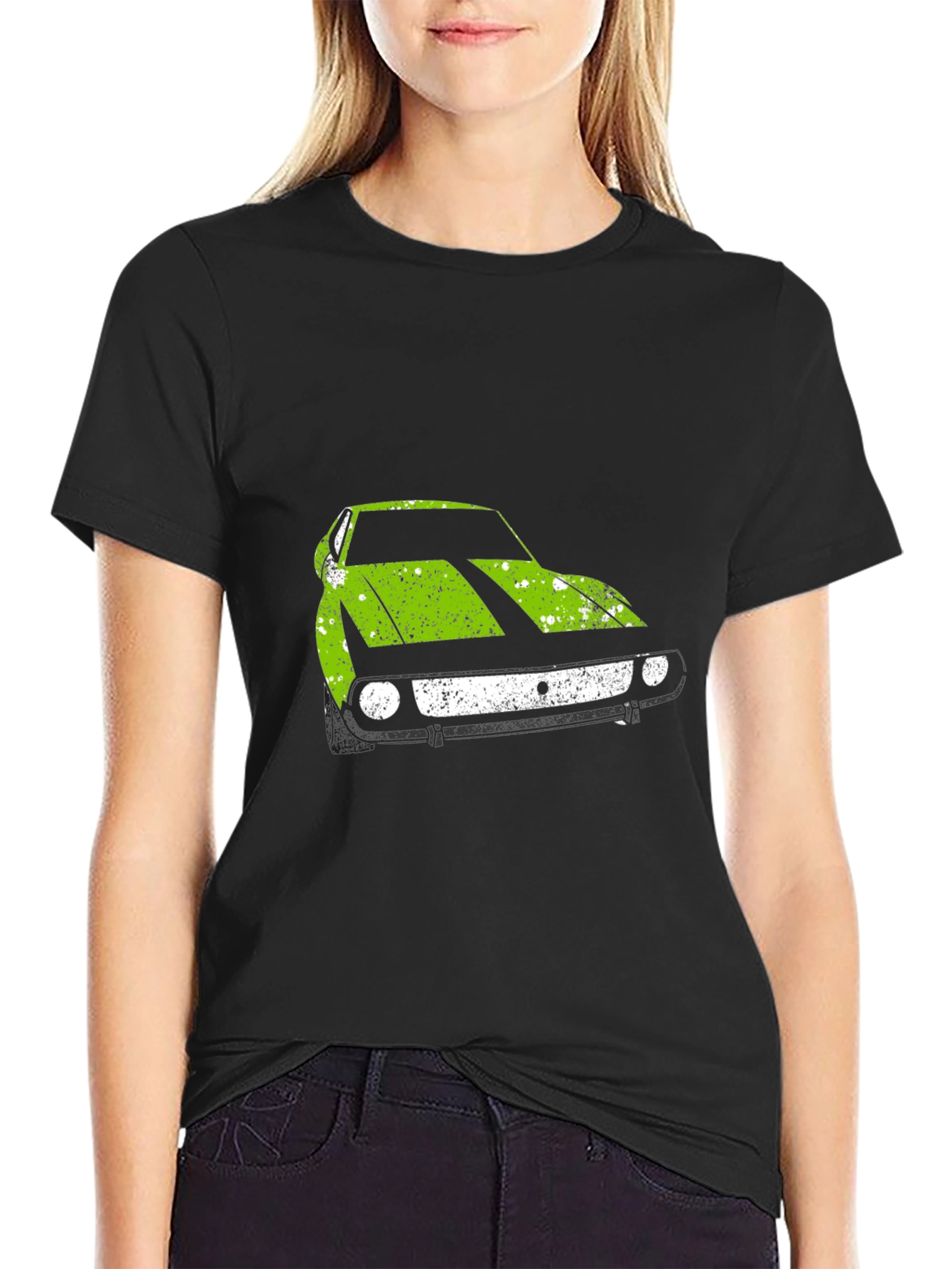 Retro Car Graphic T-Shirt - Black