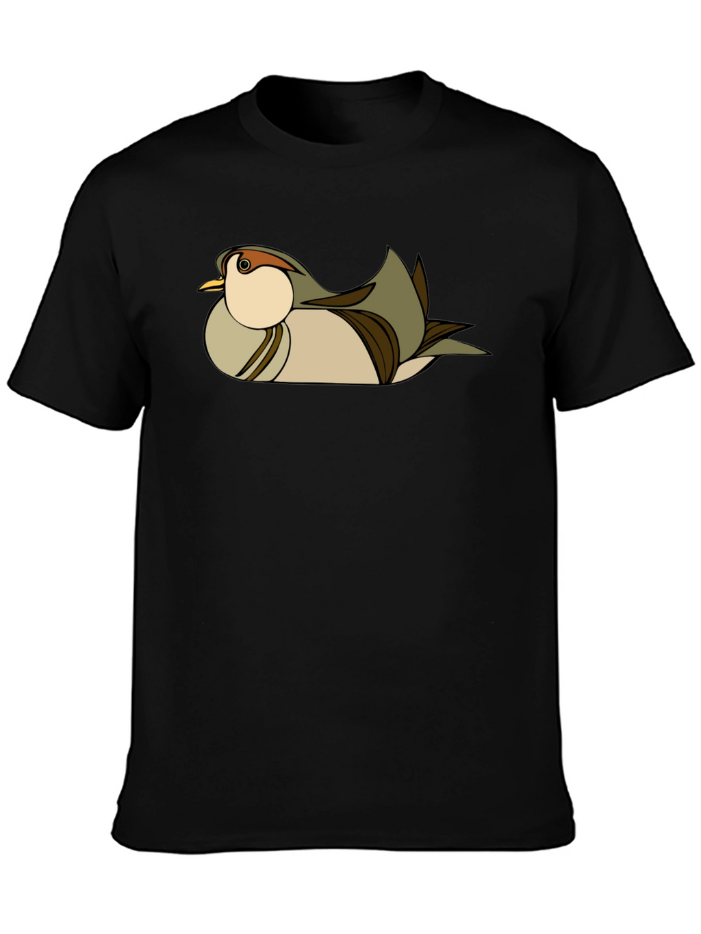 Stylish Bird Graphic Black T-Shirt