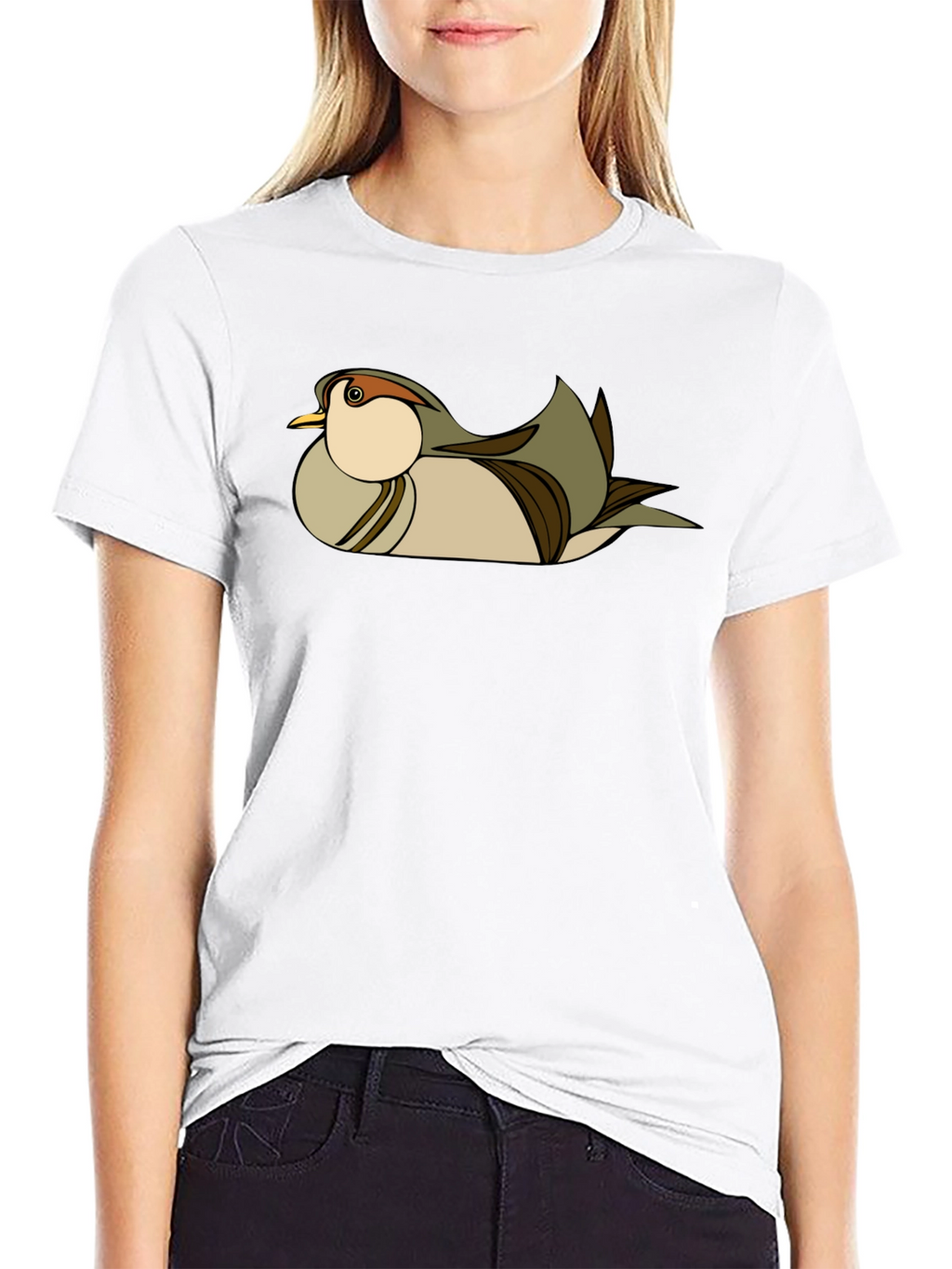 Stylish Bird Graphic Black T-Shirt